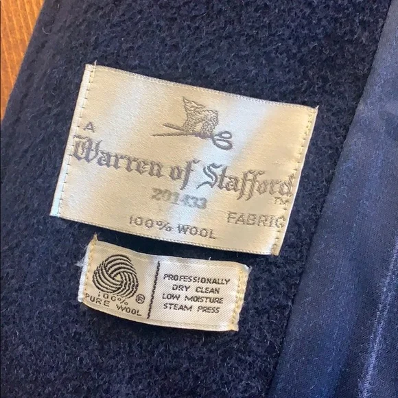Navy blue double breasted wool coat